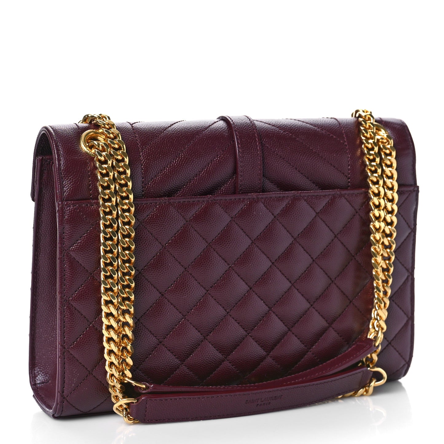 Grain De Poudre Textured Mixed Matelasse Medium Triquilt Monogram Satchel Rouge Legion