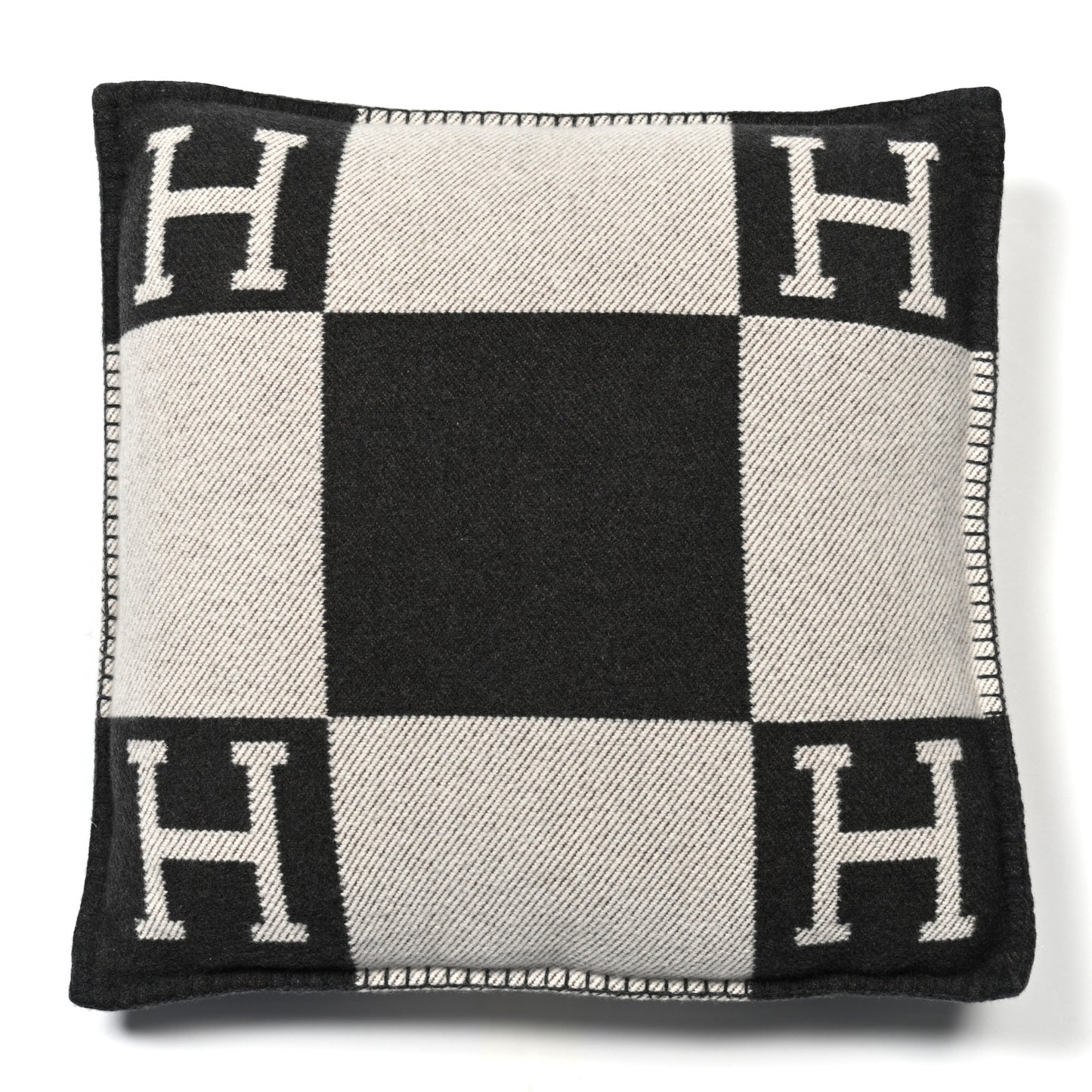 Wool Cashmere Avalon Pillow PM Ecru Gris Fonce