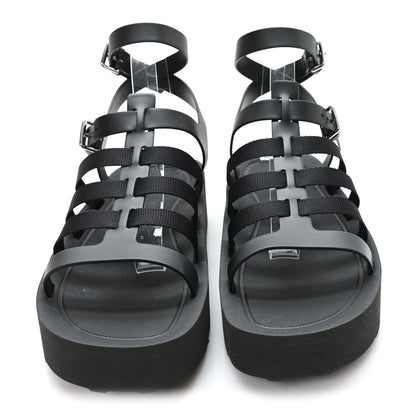 Hermes Calfskin Nylon Jupiter Sandals 40 Black 3 of 9
