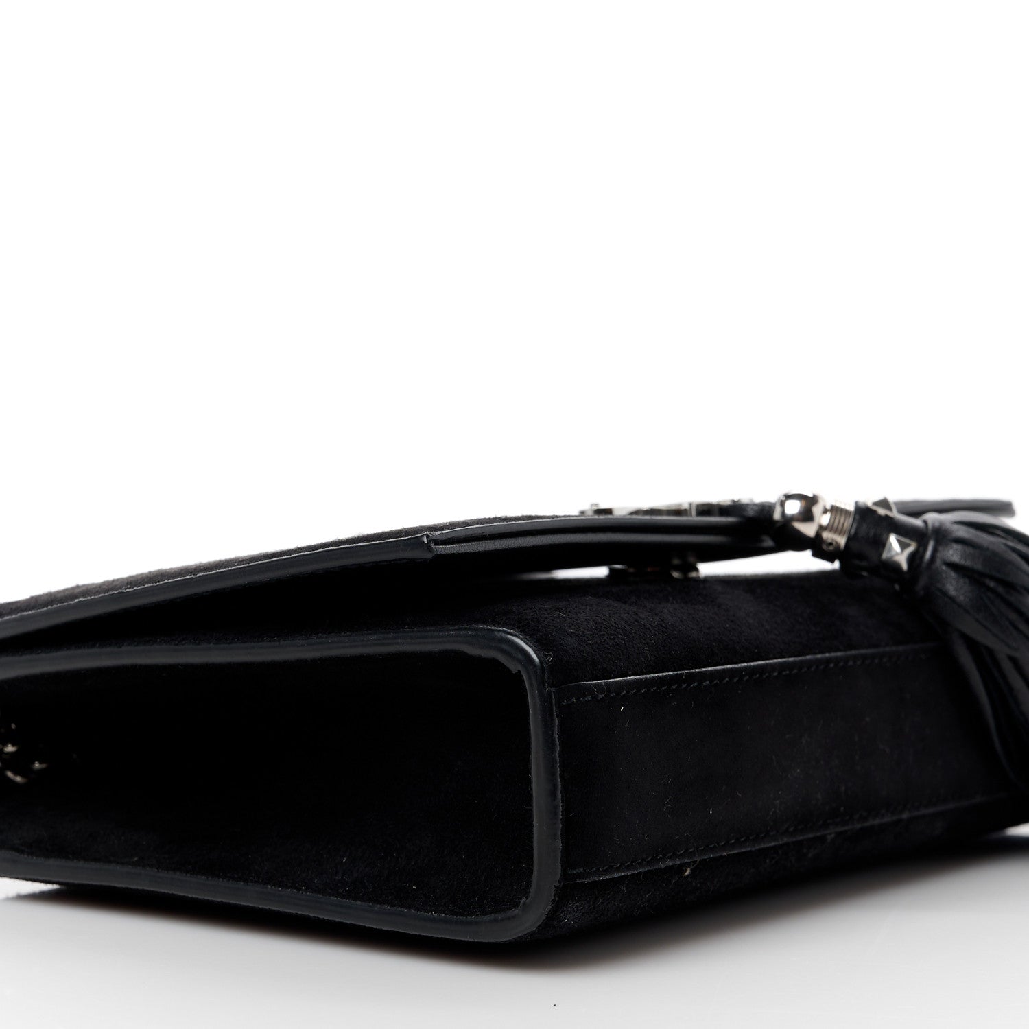 Saint Laurent Suede Medium Classic Monogram Kate Tassel Satchel Black 10 of 12