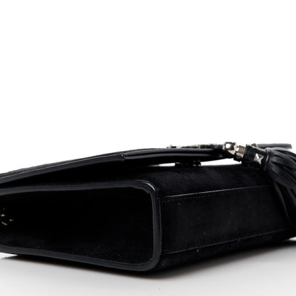 Saint Laurent Suede Medium Classic Monogram Kate Tassel Satchel Black 10 of 12