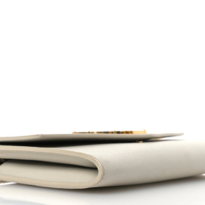 Saint Laurent Grain De Poudre Monogram Uptown Chain Wallet Dark Latte 11 of 17