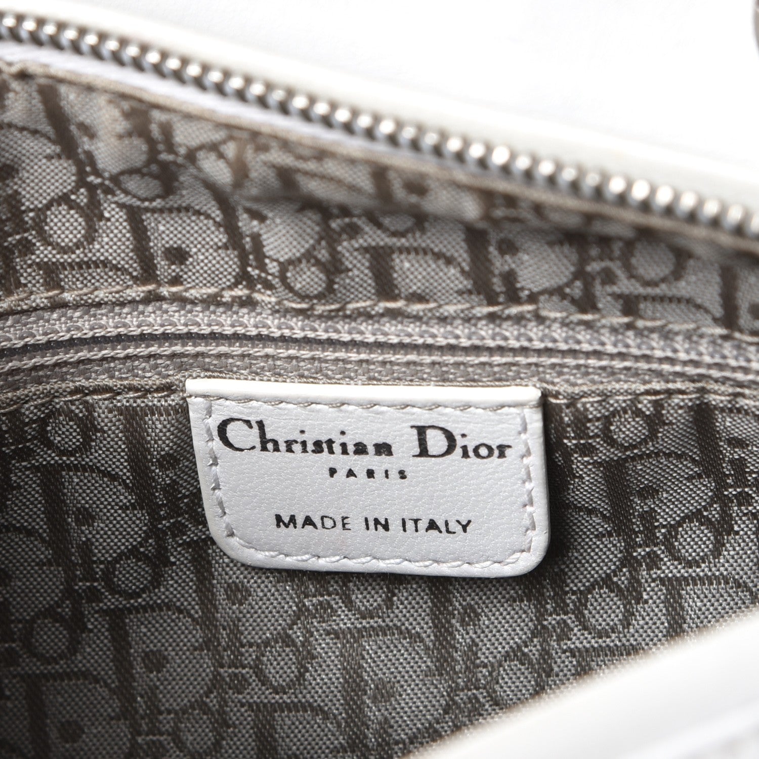 Christian Dior Lambskin Stitched Woven Medium Lady Dior White 6 of 16