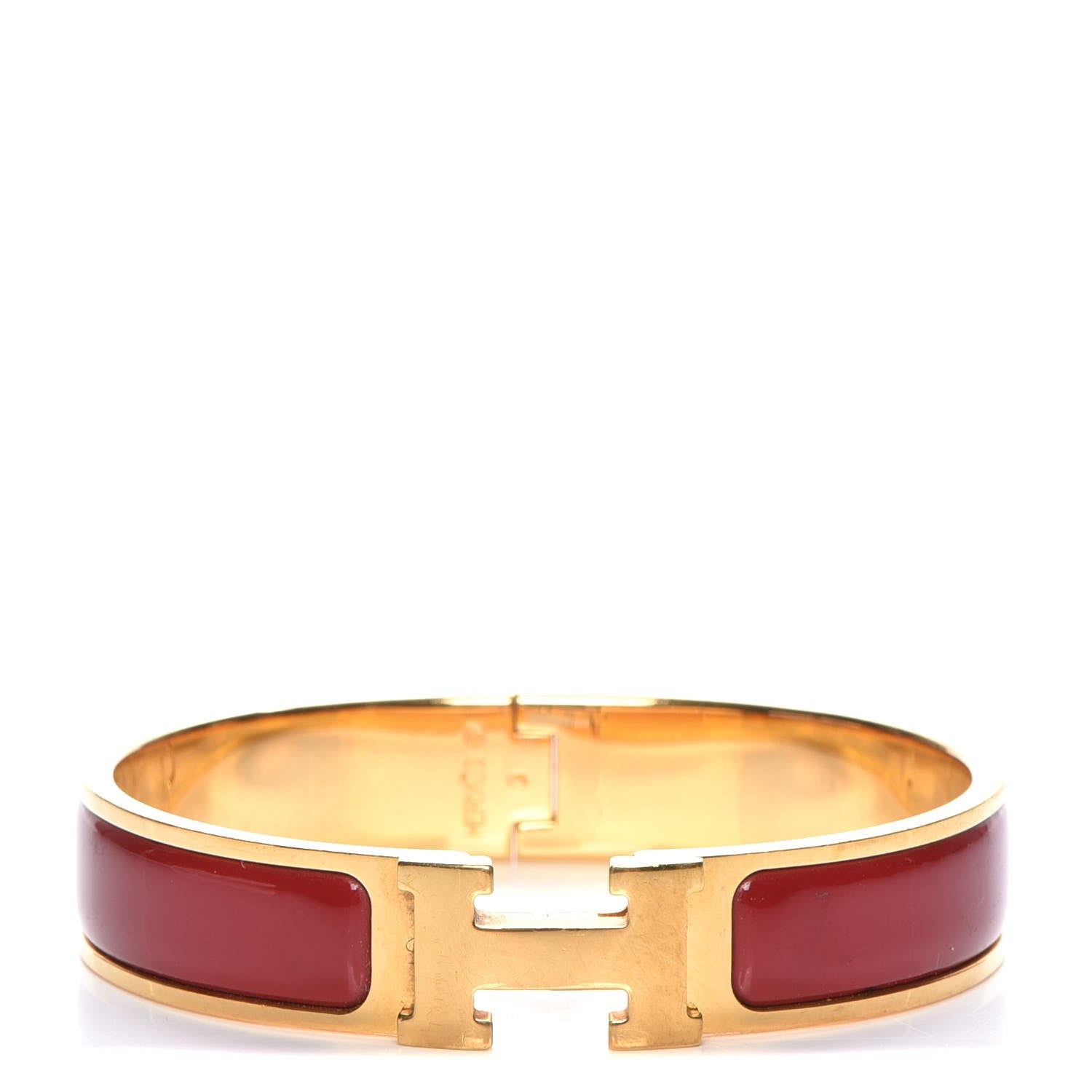Hermes Enamel Narrow Clic Clac H Bracelet PM Red 1 of 5