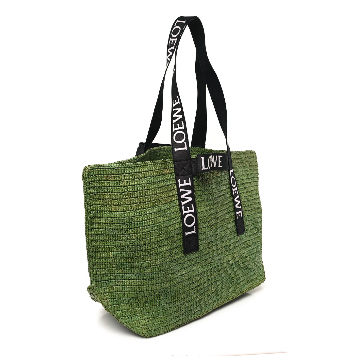 Raffia Paulas Ibiza Fold Shopper Tote Green