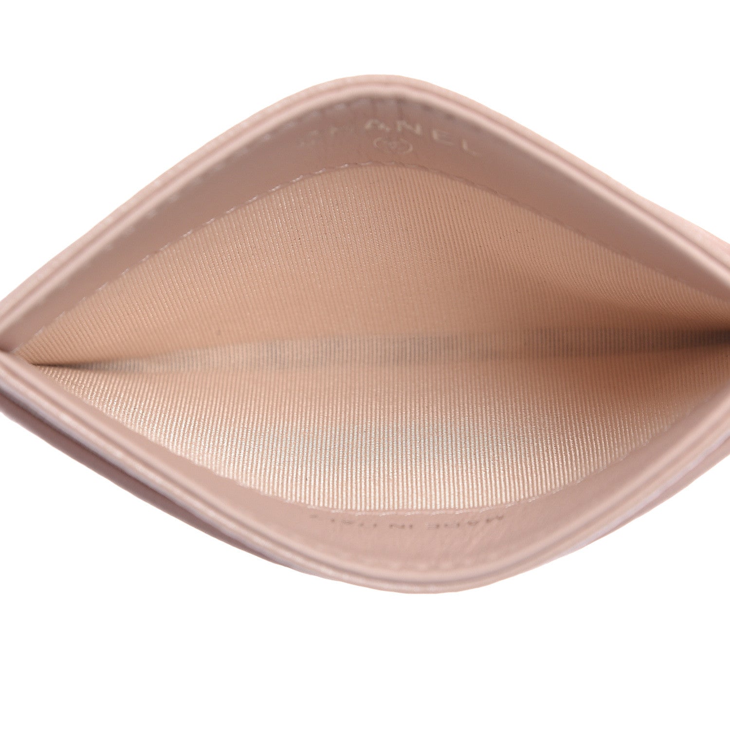 Chanel Lambskin Camellia Embossed Card Holder Nude 5 of 12