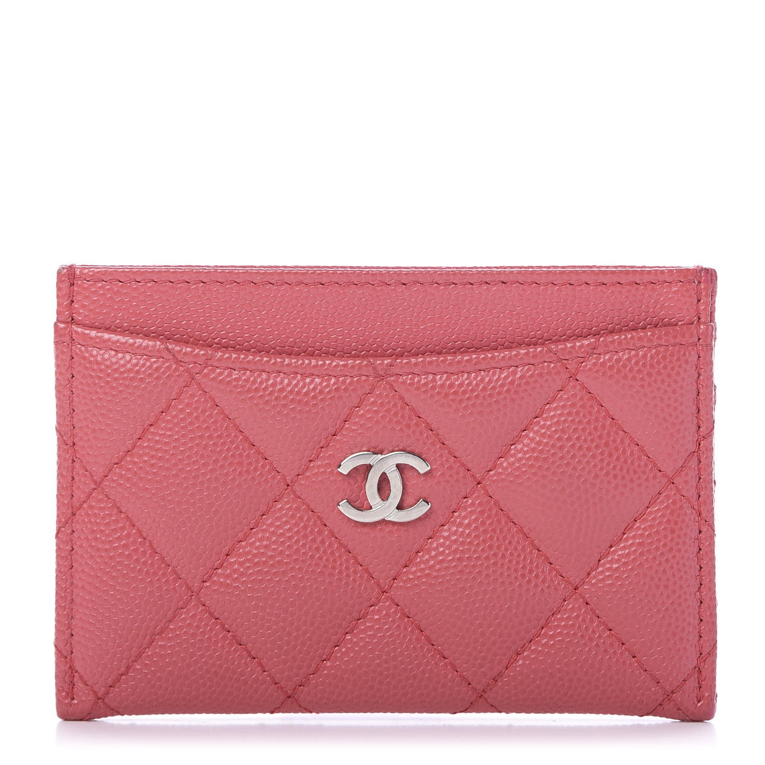 Chanel Caviar Quilted Card Holder Pink 1 of 9