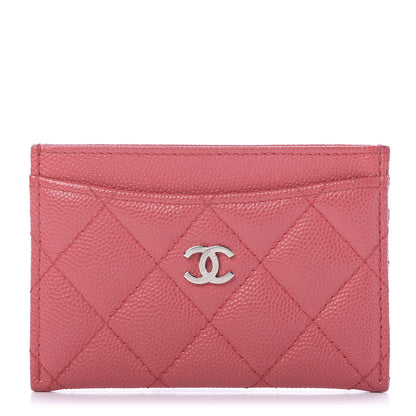 Chanel Caviar Quilted Card Holder Pink 1 of 9