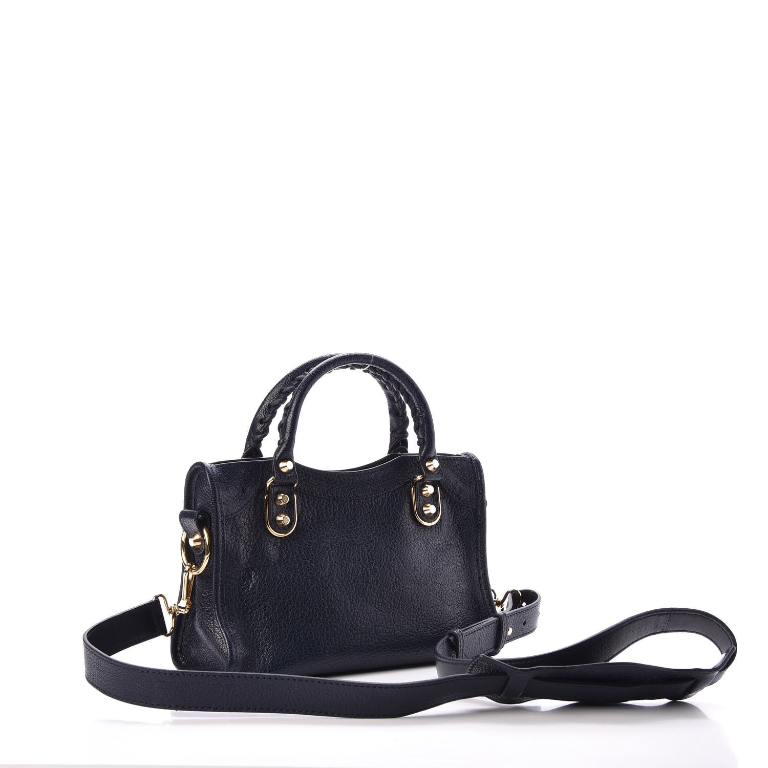 Balenciaga Chevre Gold Metallic Edge Hardware Mini City Bleu Nuit 4 of 9