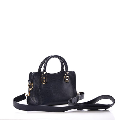 Balenciaga Chevre Gold Metallic Edge Hardware Mini City Bleu Nuit 4 of 9