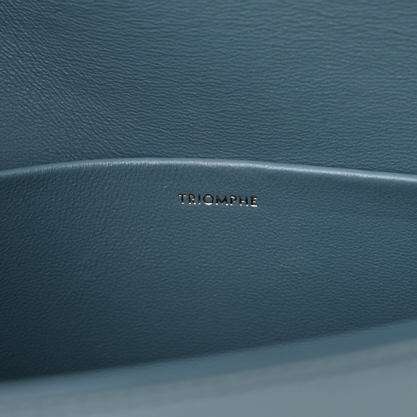 Shiny Calfskin Triomphe Shoulder Bag Denim