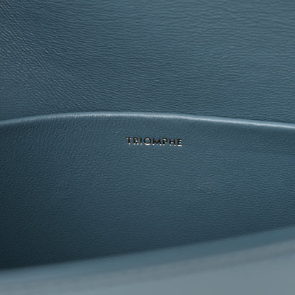 Celine Shiny Calfskin Triomphe Shoulder Bag Denim 7 of 15