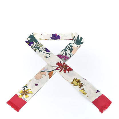 Gucci Silk Twill Flora Neck Bow White Multicolor 1 of 5