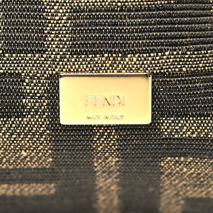 Fendi Fabric Jacquard FF 1974 Mini Baguette Tobacco Moro Black 6 of 11