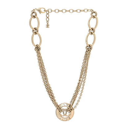 Chanel Metal Medallion Multi Chain Short Necklace Gold 3 of 5