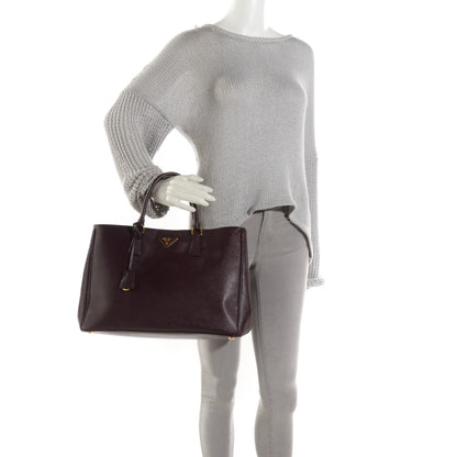 Prada Saffiano Lux Large Tote Bordeaux 2 of 9