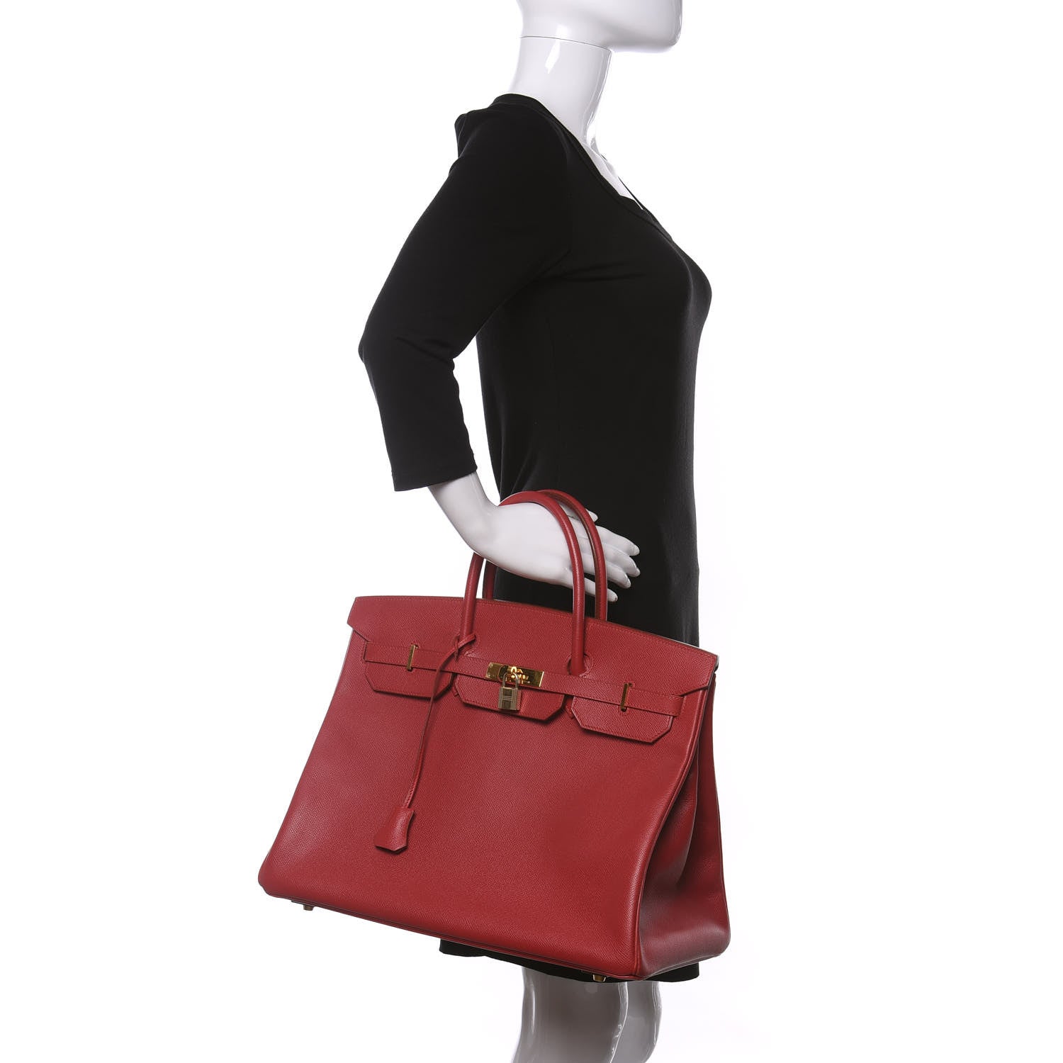 Hermes Courchevel Birkin 40 Rouge Vif 2 of 14