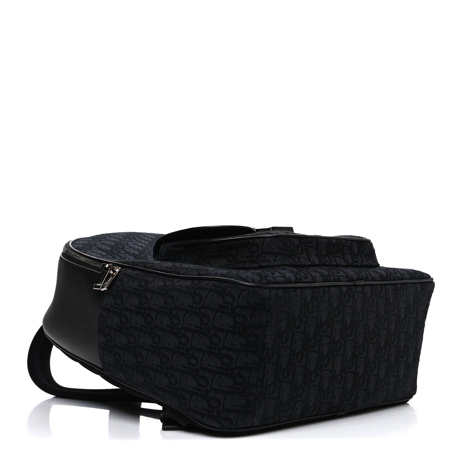 Christian Dior Oblique Jacquard Saddle Zip Backpack Black 1893868