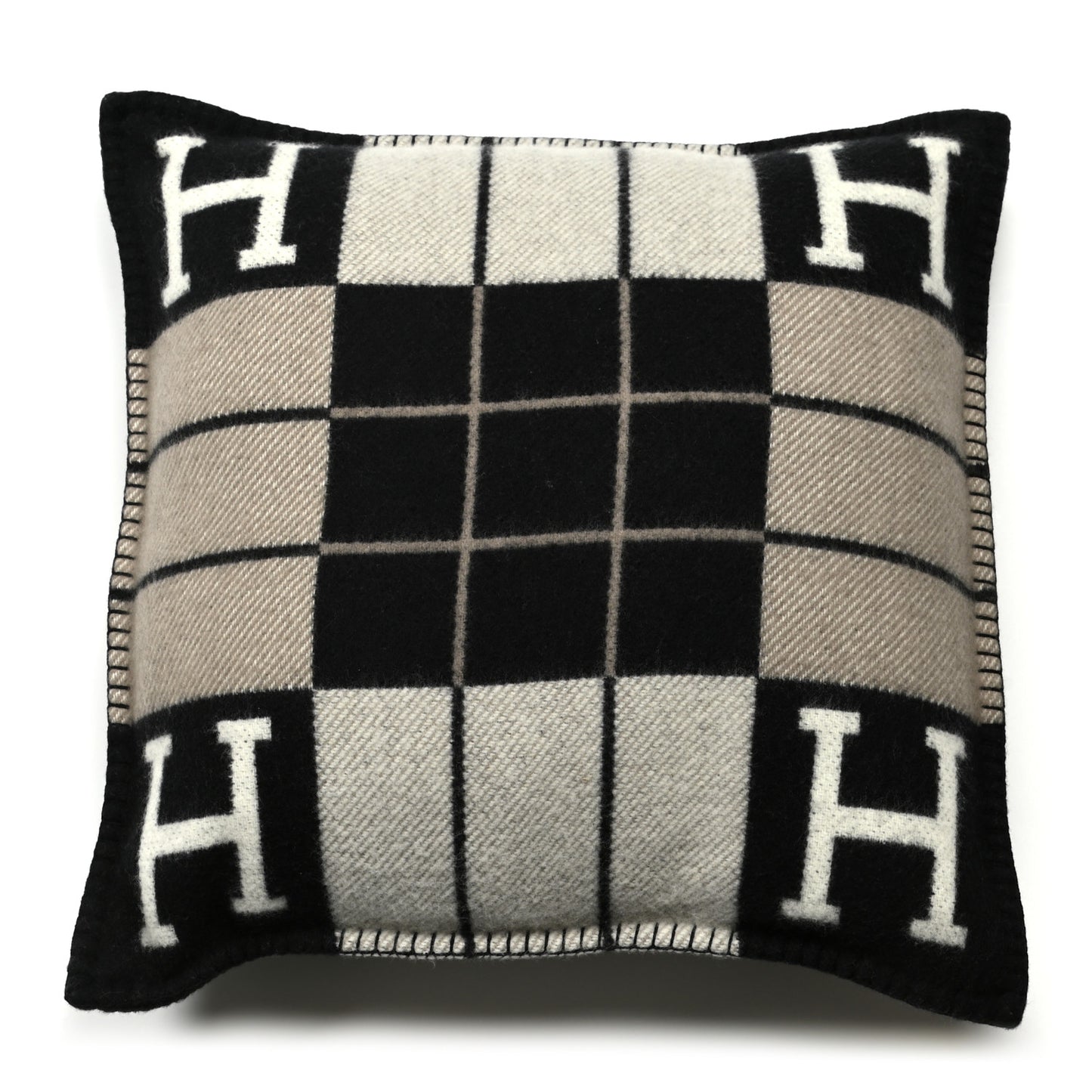 Wool Cashmere Avalon III Pillow PM Ecru Black