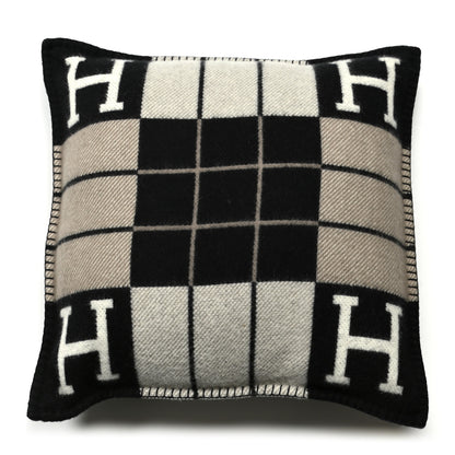 Hermes Wool Cashmere Avalon III Pillow PM Ecru Black 1 of 3
