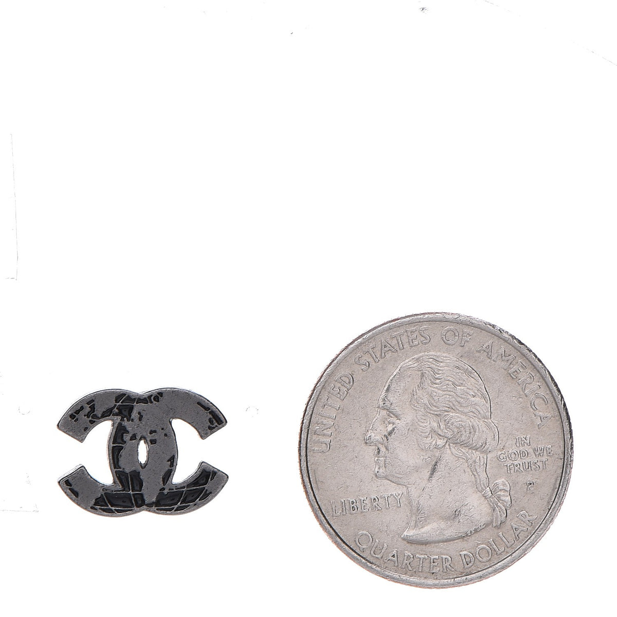 Chanel Globe Ruthenium CC Earrings 2 of 4