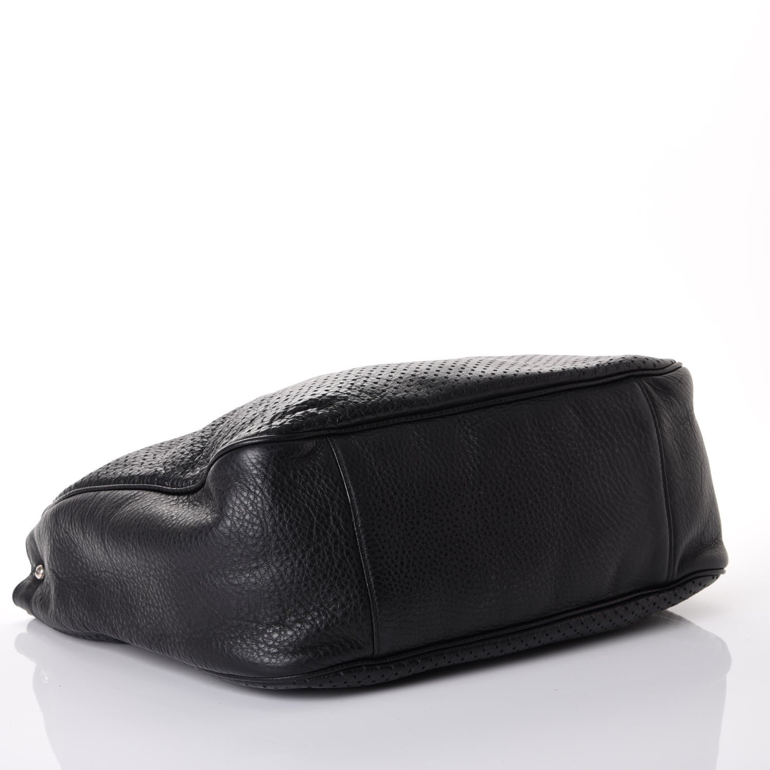Saint Laurent Perforated Calfskin Small Roady Hobo Black 3 of 9