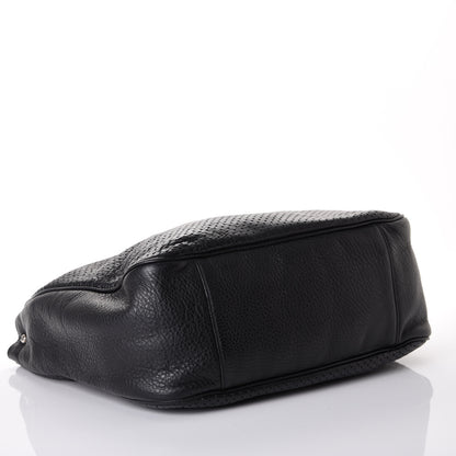 Saint Laurent Perforated Calfskin Small Roady Hobo Black 3 of 9