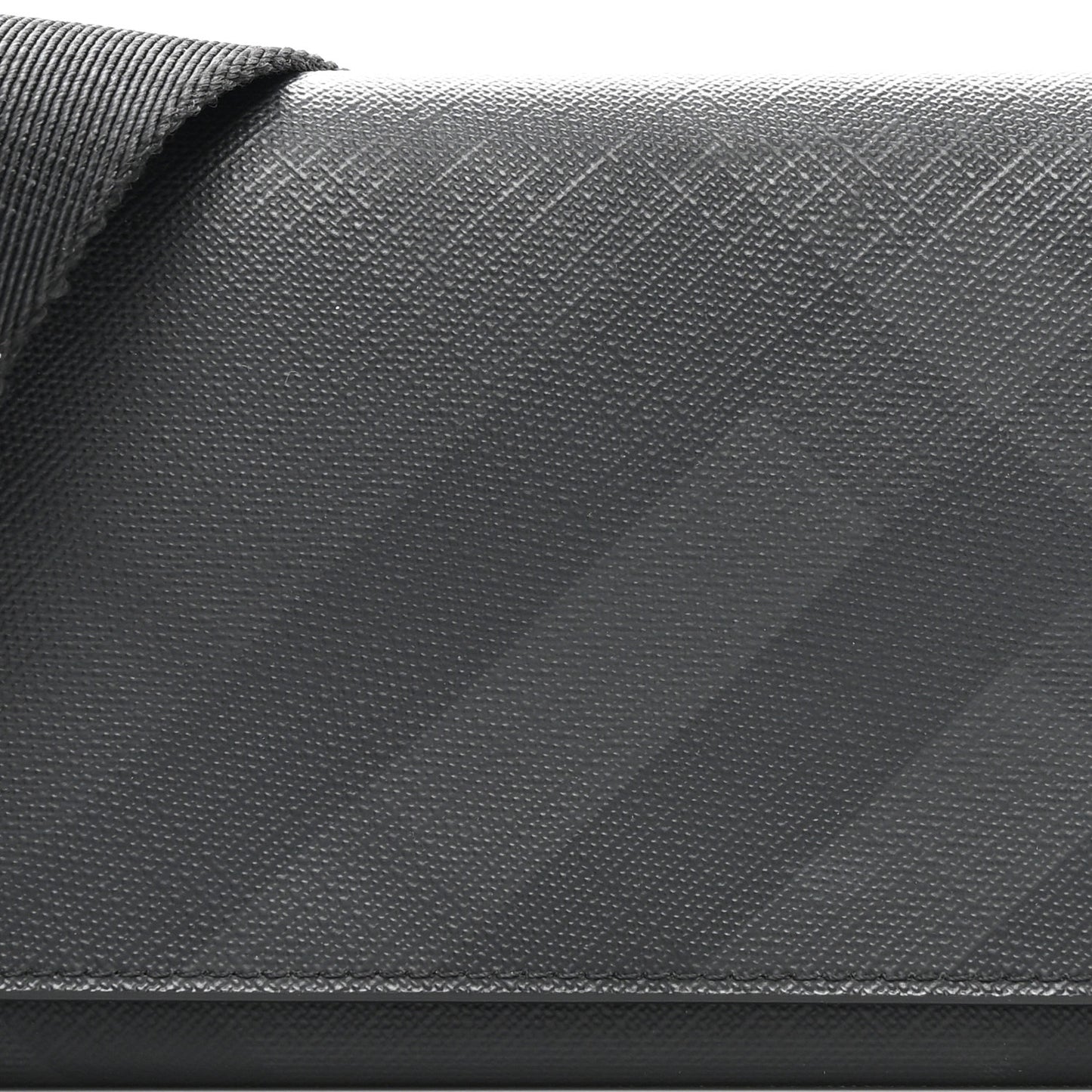 London Check Wallet with Detachable Strap Charcoal