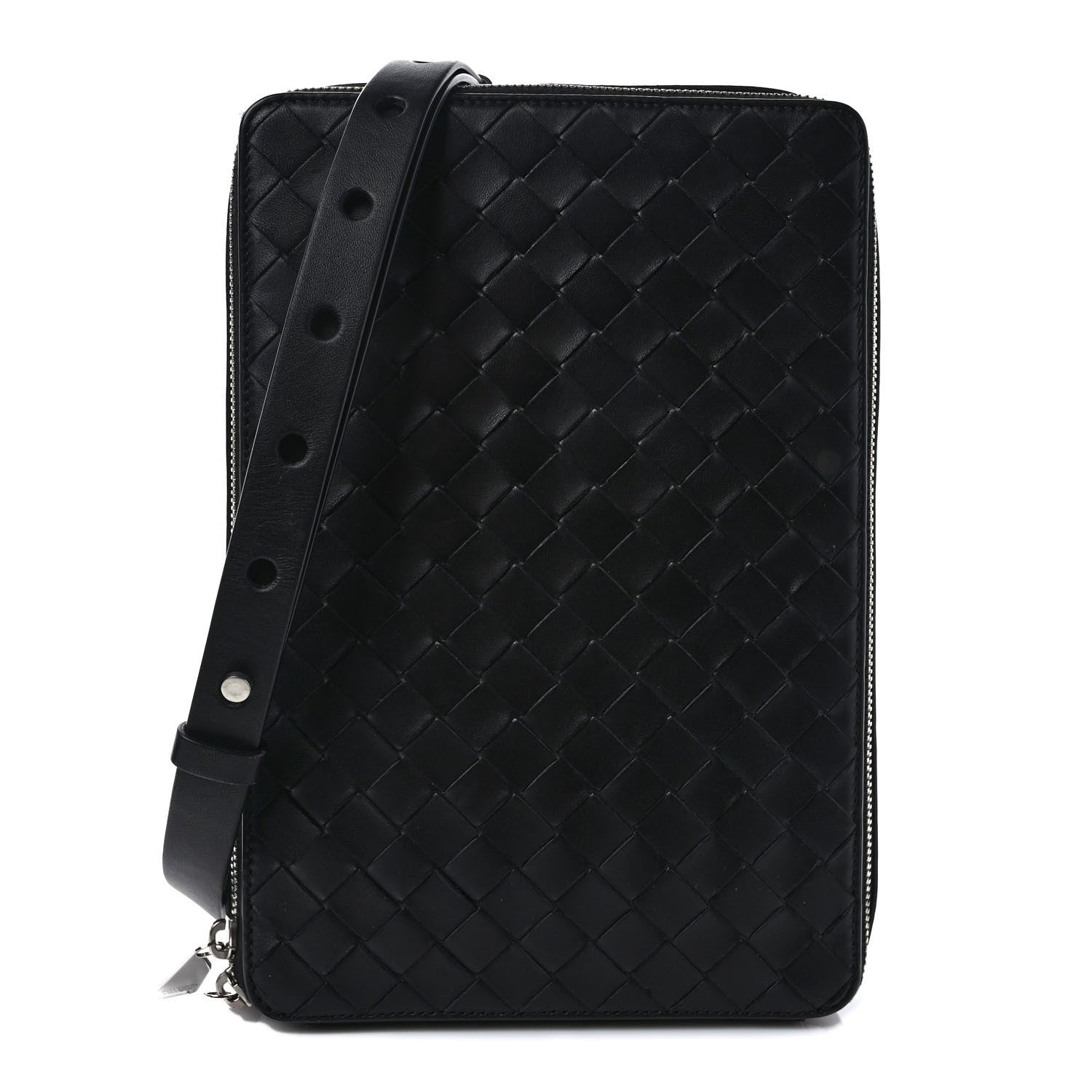 Bottega Veneta Nappa Intrecciato Zip Around Crossbody Bag Black 1 of 7