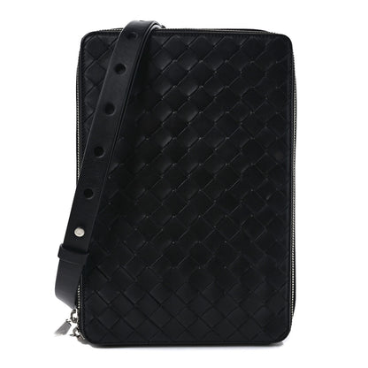 Bottega Veneta Nappa Intrecciato Zip Around Crossbody Bag Black 1 of 7