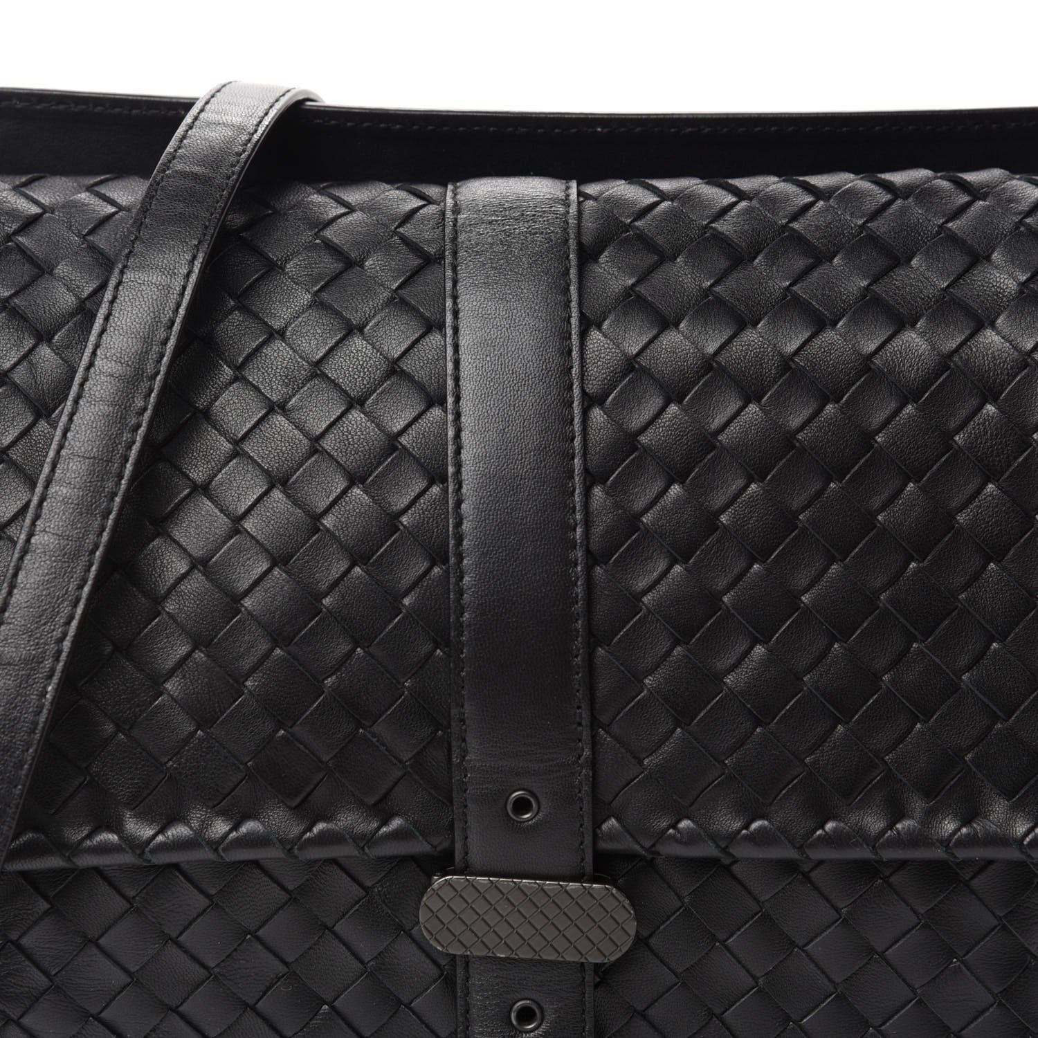 Bottega Veneta Nappa Intrecciato Flap Shoulder Bag Black 12 of 12