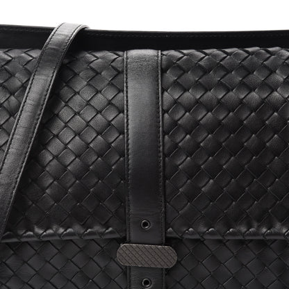 Bottega Veneta Nappa Intrecciato Flap Shoulder Bag Black 12 of 12
