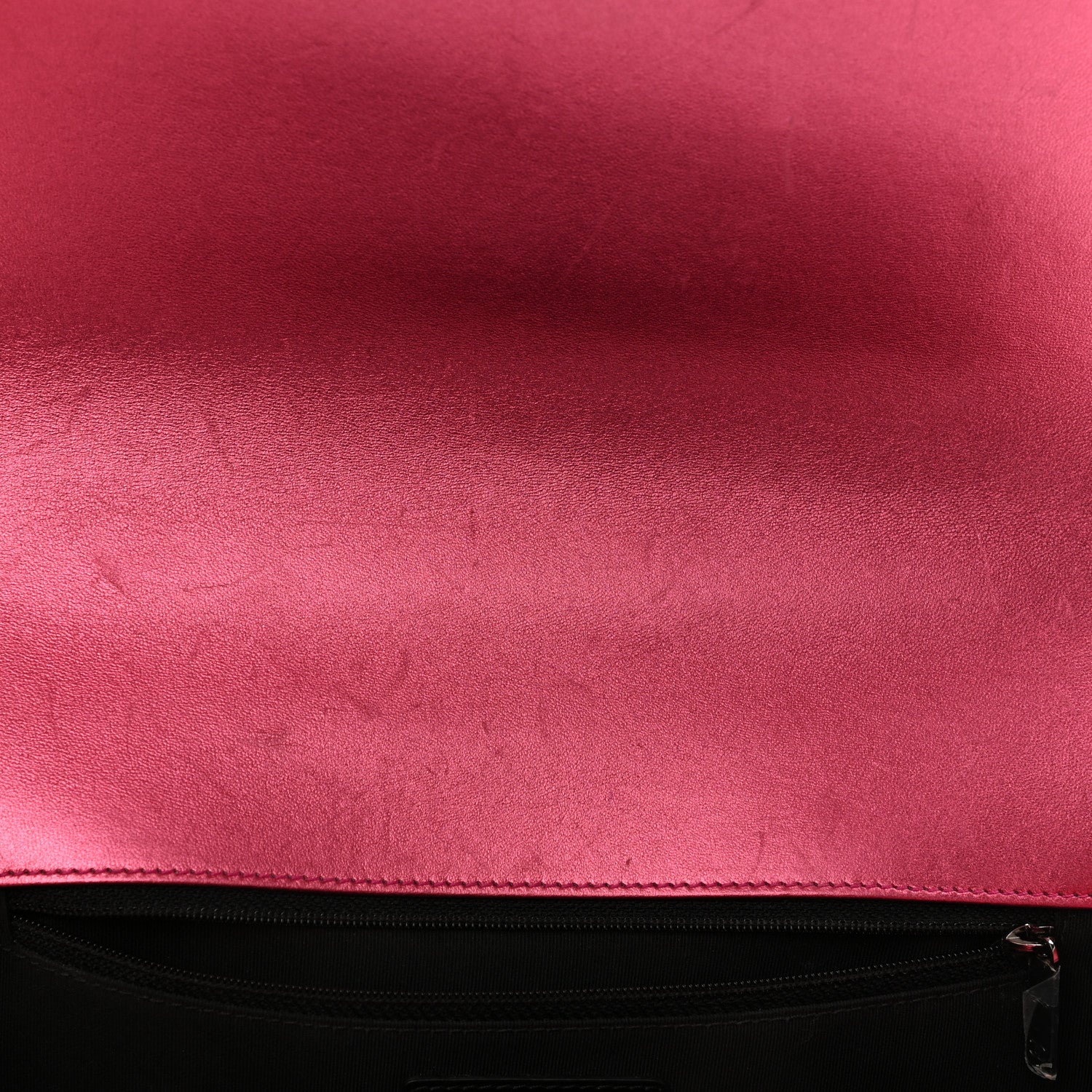 Chanel Metallic Patent Quilted New Medium Boy Flap Fuchsia 12 of 13