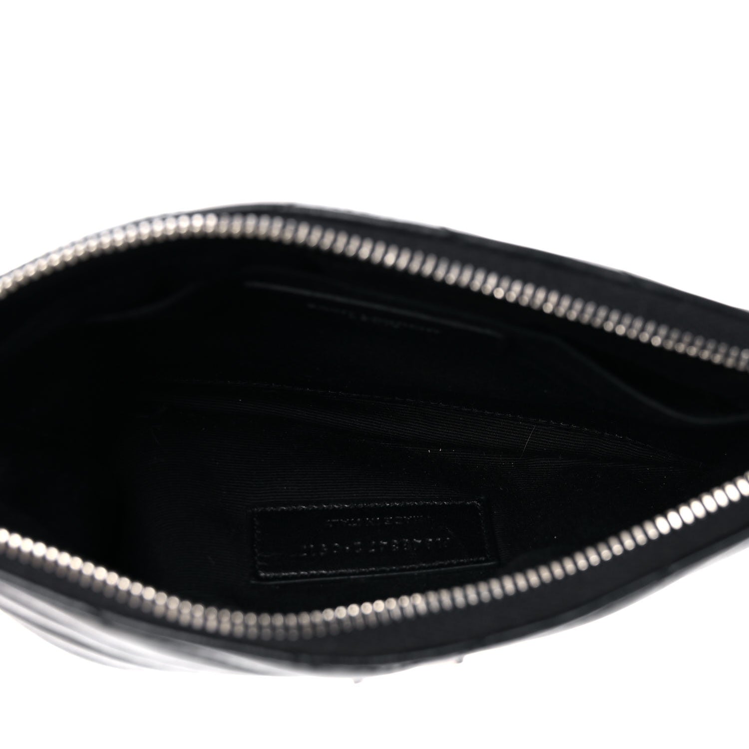 Saint Laurent Calfskin Matelasse Chevron Monogram Pouch Black 5 of 11