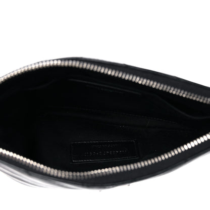 Saint Laurent Calfskin Matelasse Chevron Monogram Pouch Black 5 of 11