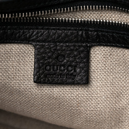 Gucci Pebbled Calfskin Large Icon Bit Hobo Black 6 of 14