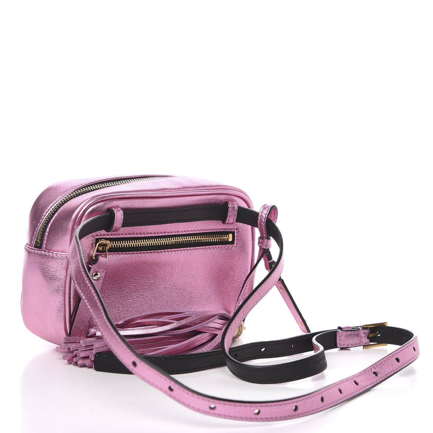 Saint Laurent Metallic Calfskin Matelasse Monogram Lou Belt Bag Vegas Pink 2 of 8