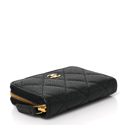 Chanel Caviar Quilted Zip Coin Purse Black 4 of 8
