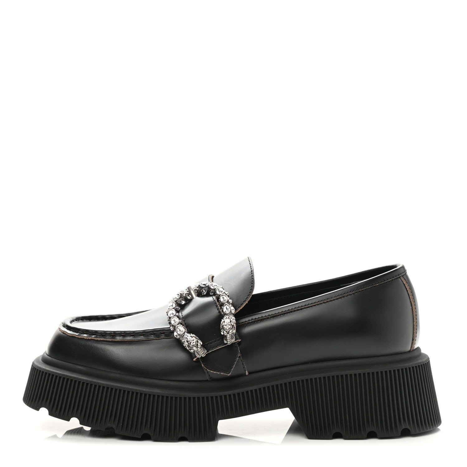 Gucci Cordovan Lux Dionysus Hunder Loafers 38.5 Black 1 of 9