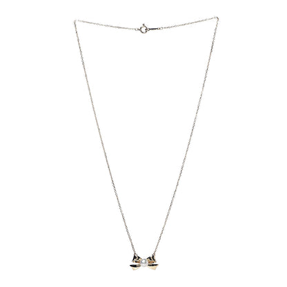 Mikimoto 18K Yellow Gold Pearl 5mm Bow Pendant Necklace 3 of 5
