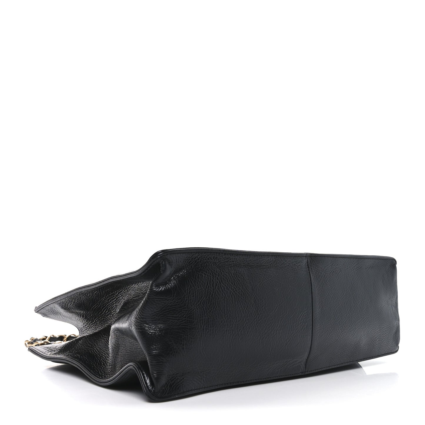 Glazed Aged Calfskin CC Tote Black
