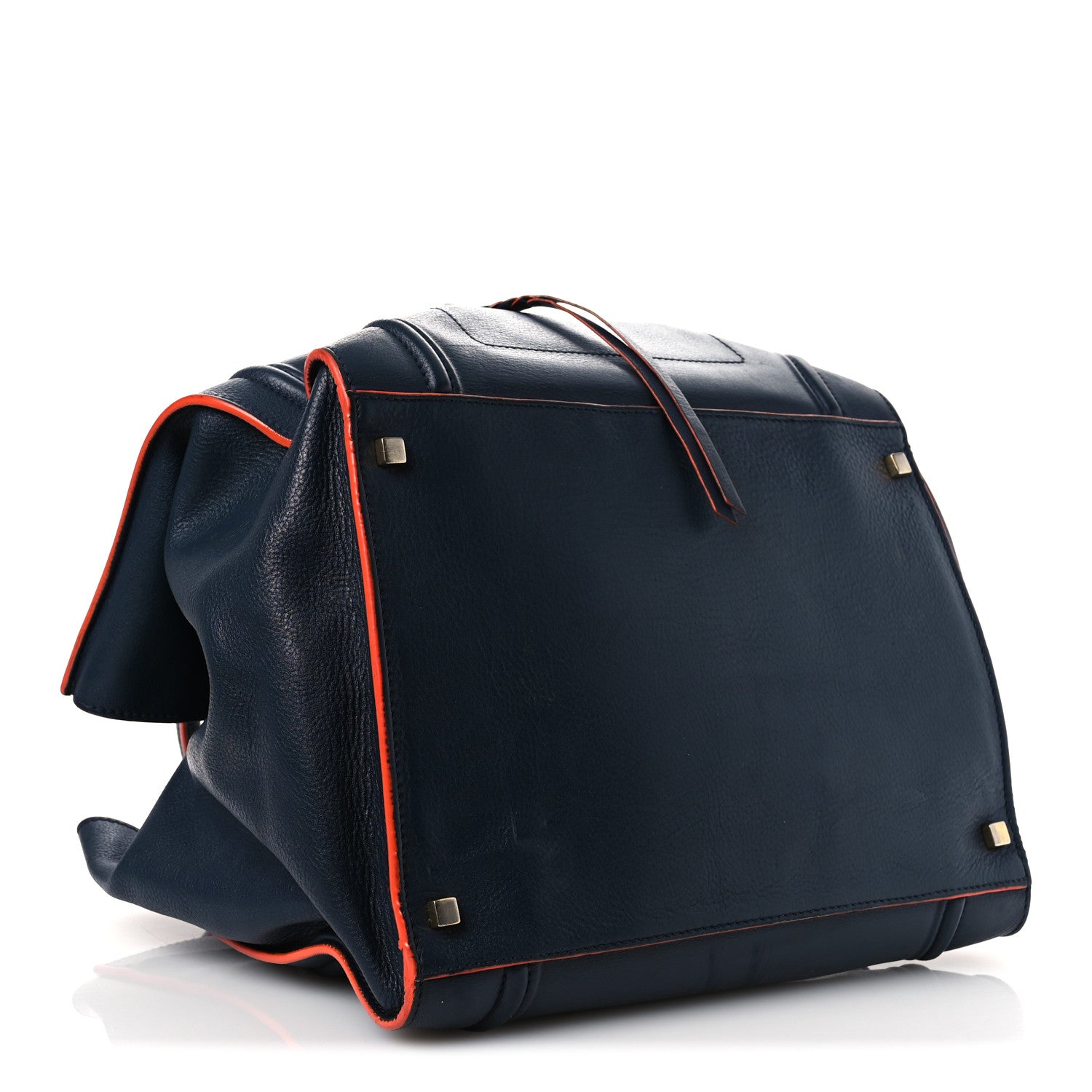 Celine Supple Calfskin Large Phantom Luggage Navy Blue Orange 4 of 17