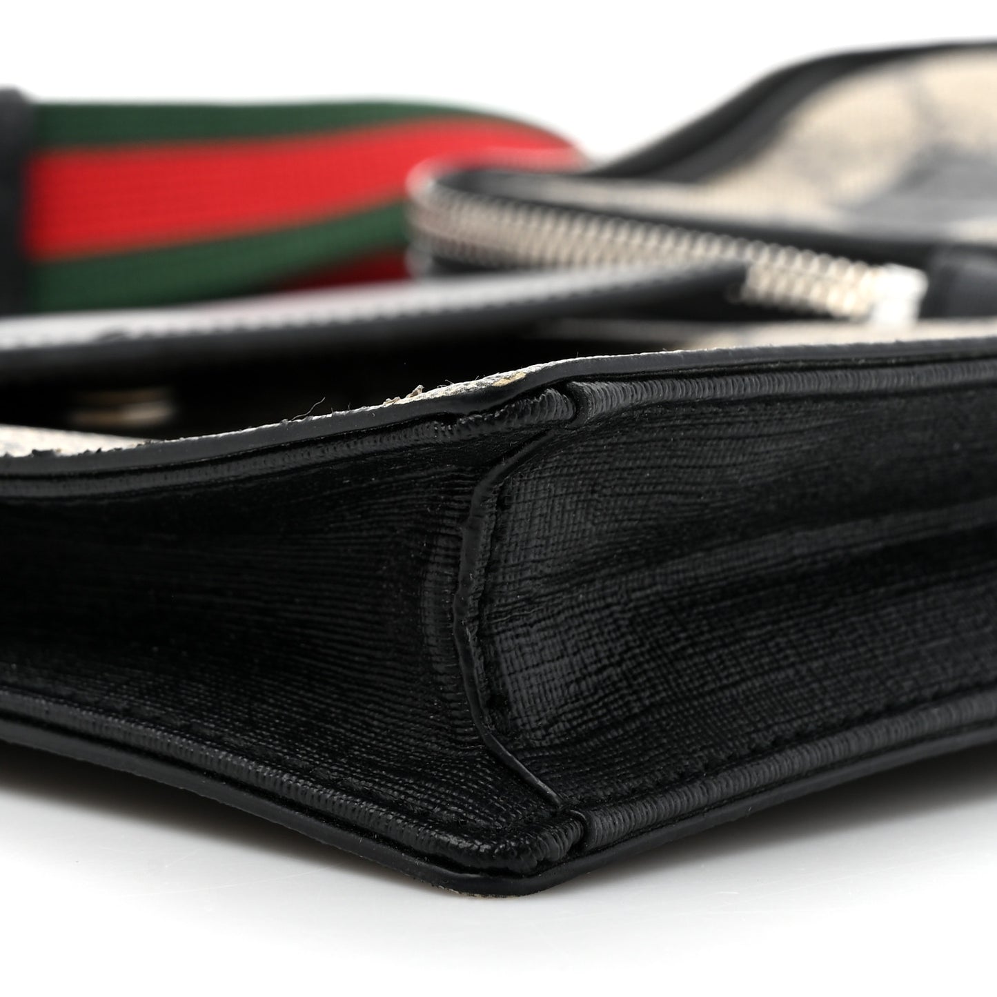GG Supreme Monogram Web Belt Bag Black