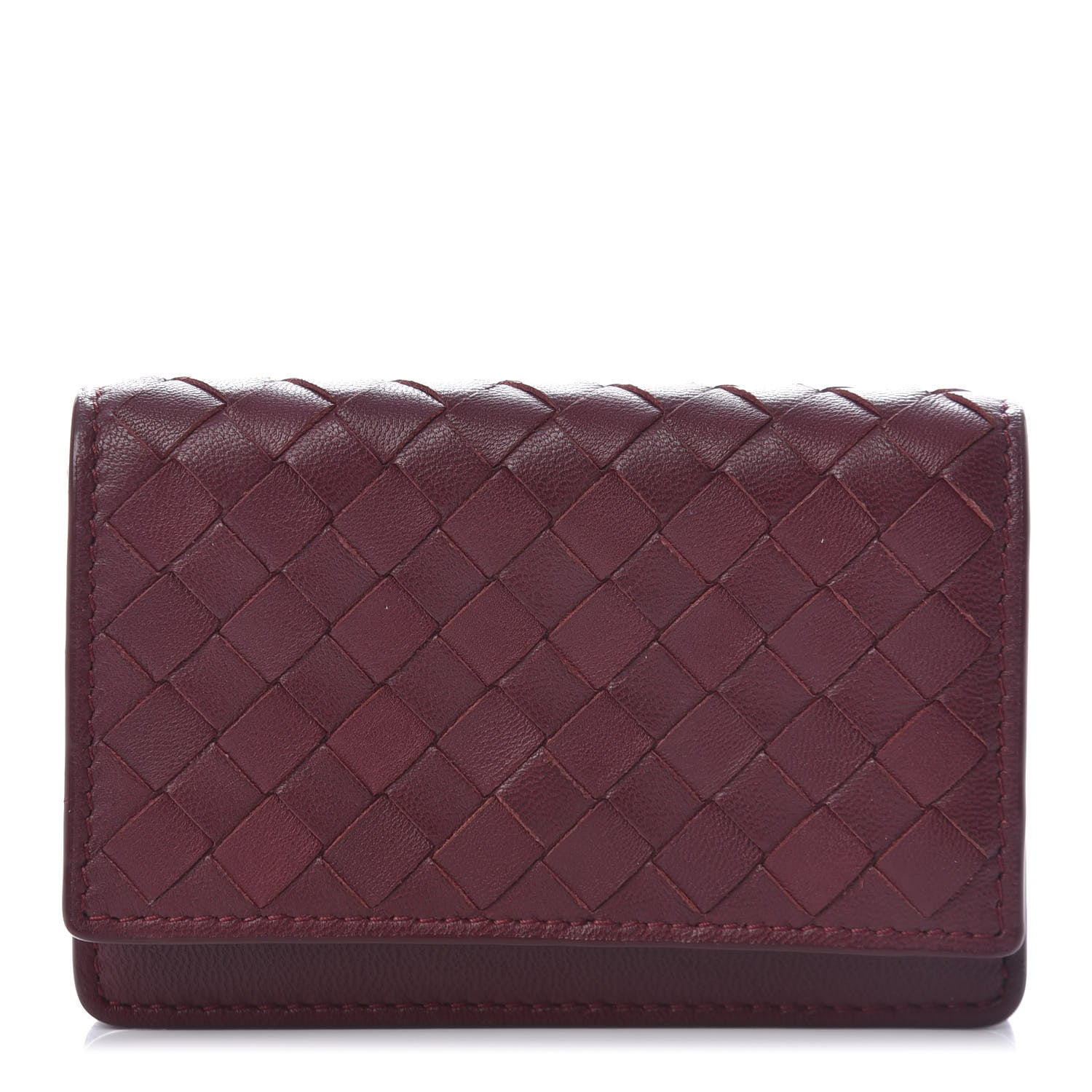 Bottega Veneta Nappa Intrecciato Card Holder Gigolo Red 1 of 11