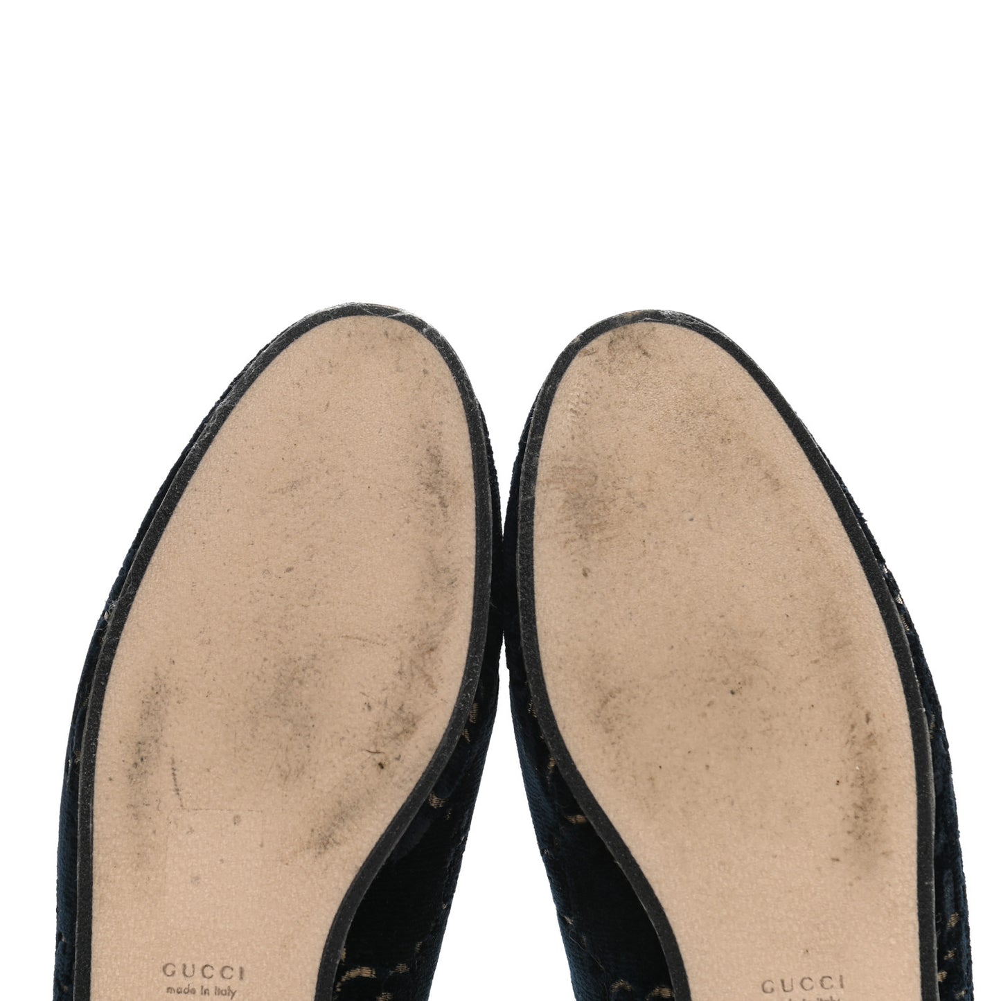 Velvet GG Monogram Womens Princetown Slippers 37 Blue Beige
