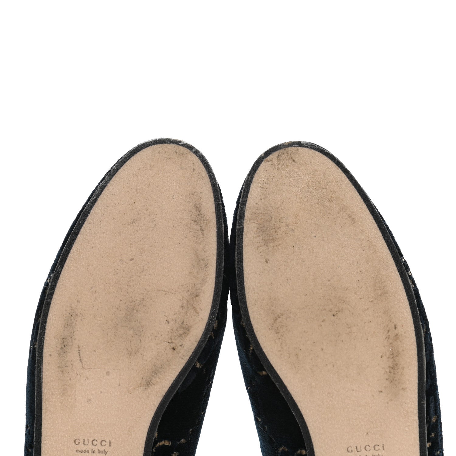Gucci Velvet GG Monogram Womens Princetown Slippers 37 Blue Beige 7 of 9