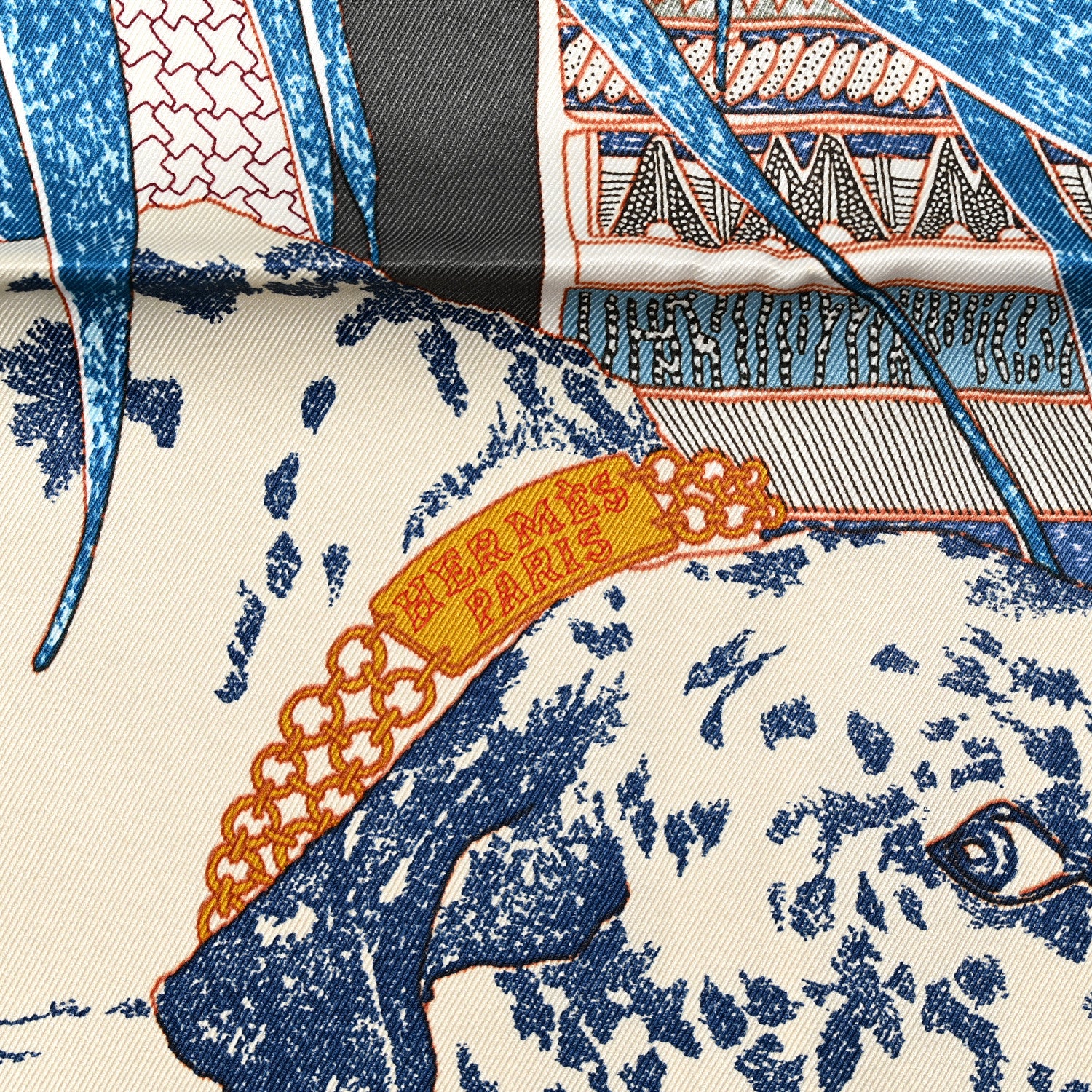 Hermes Silk Rendez-Vous Chez Scarf 70 Bleu Moyen Ardoise 2 of 6
