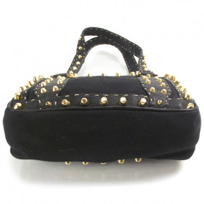 Fendi Canvas Calfskin Romano Selleria Studded Tote Black 5 of 9