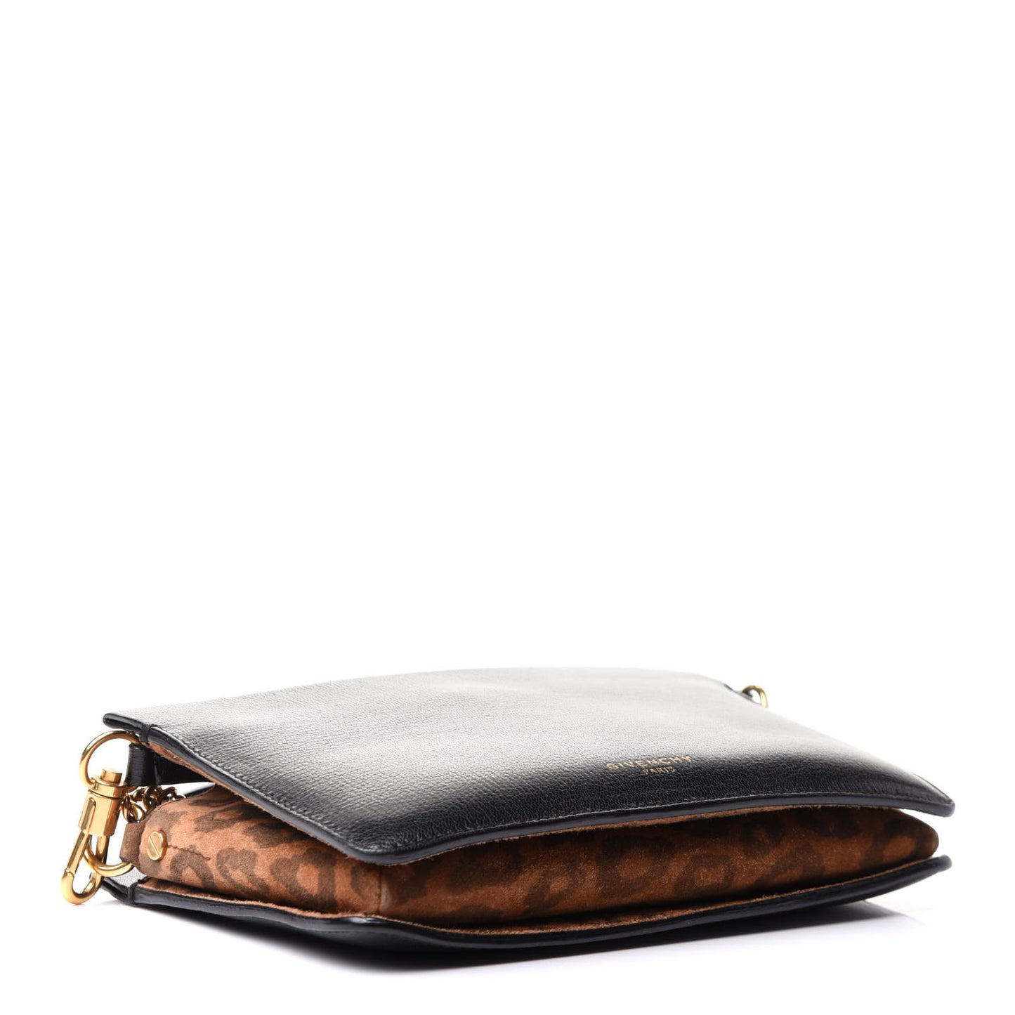 Goatskin Suede Cross 3 Crossbody Bag Black Leopard