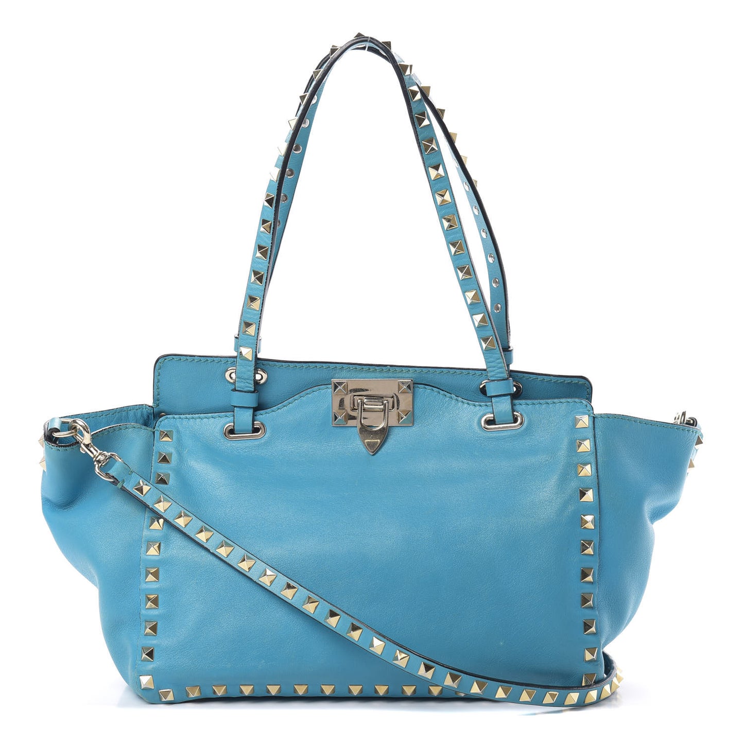 Vitello Small Rockstud Tote Parrot